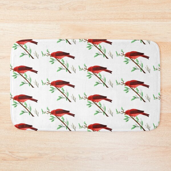 Item preview, Colorful Red Tanager on a branch designed and sold by VerdeDoodleDuck.