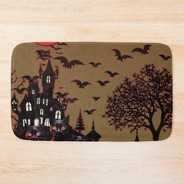 Item preview, Scary Gothic Black Cat Halloween Cemetary designed and sold by Ketique.