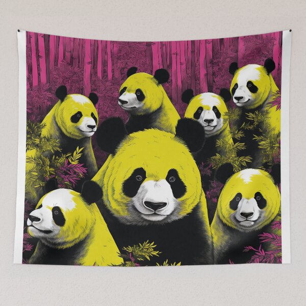 Item preview, Pandas pattern neon style designed and sold by Art91design.