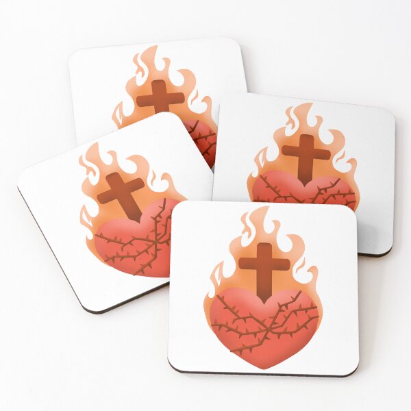 Item preview, Christian Cross Heart on Fire for Christ designed and sold by SaltInMyEye.