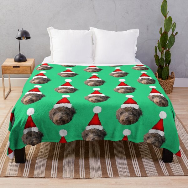 Item preview, Santa Hat Havanese Dog Xmas Portrait designed and sold by Deborah Camp.