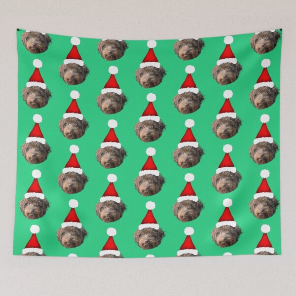 Item preview, Santa Hat Havanese Dog Xmas Portrait designed and sold by Deborah Camp.