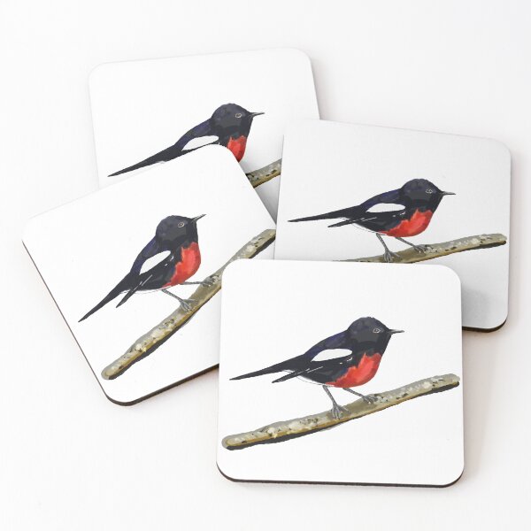 Item preview, Painted Redstart on a branch designed and sold by VerdeDoodleDuck.