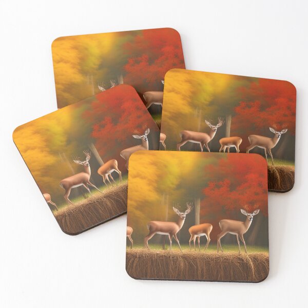 Item preview, Deer Family in Autumn designed and sold by Paw's Arts.
