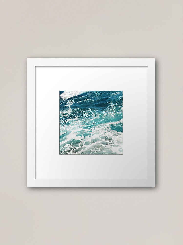 Thumbnail 2 of 7, Framed Art Print, Blue Ocean Waves designed and sold by AlexandraStr.