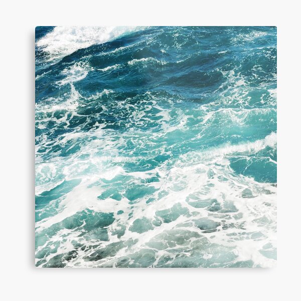 Blue Ocean Waves Metal Print