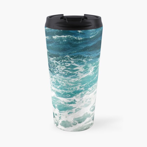 Blue Ocean Waves Travel Mug