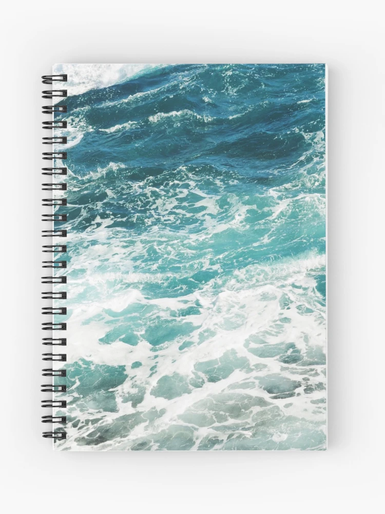 Ocean Art Notebook, Art Journal, Small Notebook, Spiral Bound, Soft Cover,  Ocean Waves, Color Pencil Art -  Sweden