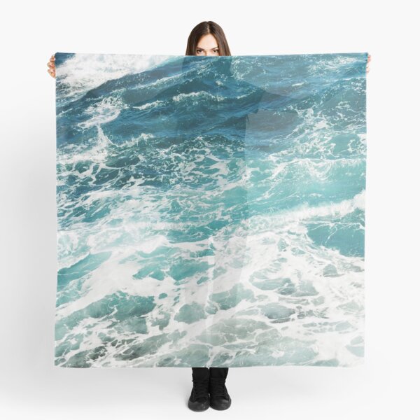 Blue Ocean Waves Scarf