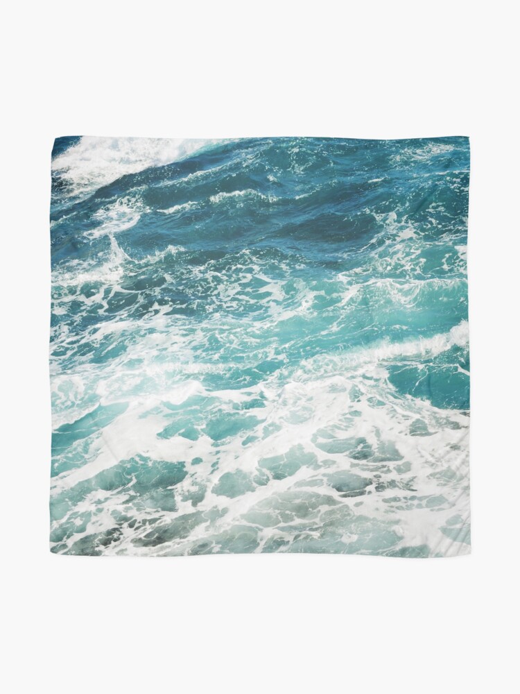 Alternate view of Blue Ocean Waves Scarf