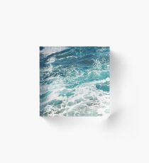 Blue Ocean Waves Acrylic Block