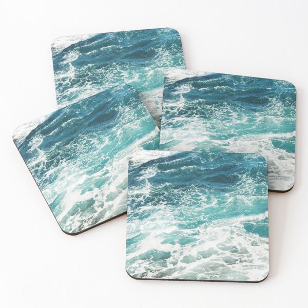 Blue Ocean Waves  Coasters (Set of 4)