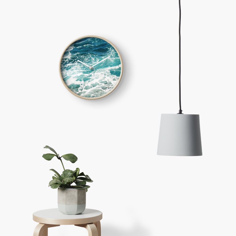 Blue Ocean Waves Clock
