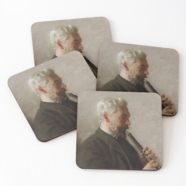 Item preview, The Oboe Player (Portrait of Dr. Benjamin Sharp) oil painting by Thomas Eakins music student teacher gift designed and sold by ElegantTeaTime.