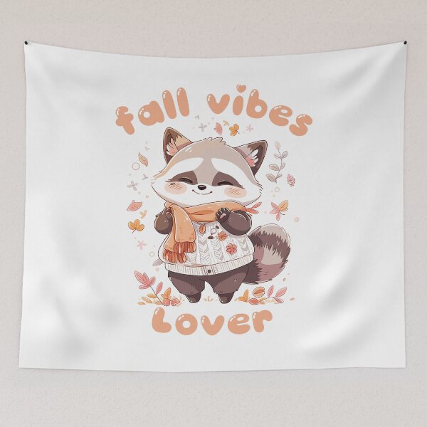 Item preview, Fall Vibes Lover, Fall Raccoon designed and sold by KIBBYKO.
