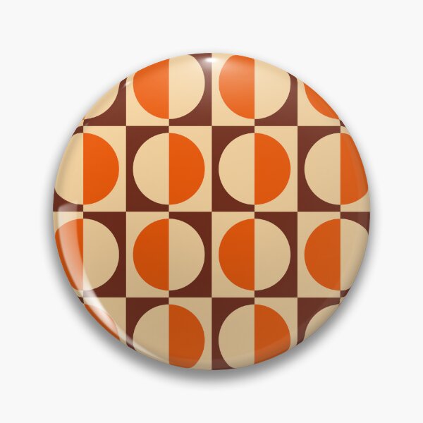 Item preview, Retro Geometric Half Square and Circle Pattern 270 Mid Mod Autumn designed and sold by tonymagnerart.
