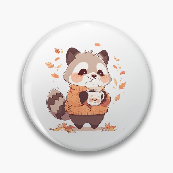 Item preview, Fall Raccoon with Hot Drink designed and sold by KIBBYKO.
