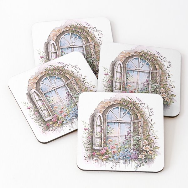 Item preview, Watercolor Floral Window  designed and sold by butterflykissss.
