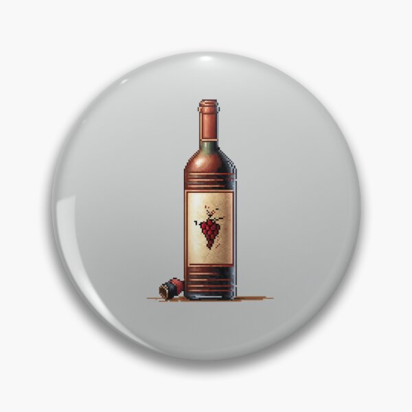 Item preview, Pixel Art Vintage Bottle of Wine Design Print  designed and sold by randomtdesigns.
