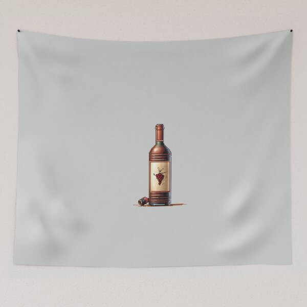Item preview, Pixel Art Vintage Bottle of Wine Design Print  designed and sold by randomtdesigns.