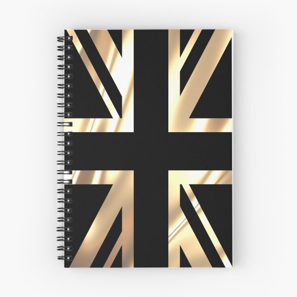 Aperçu de l'œuvre DRAPEAU UNION JACK NOIR ET OR créée et vendue par RedBubbleBoom.