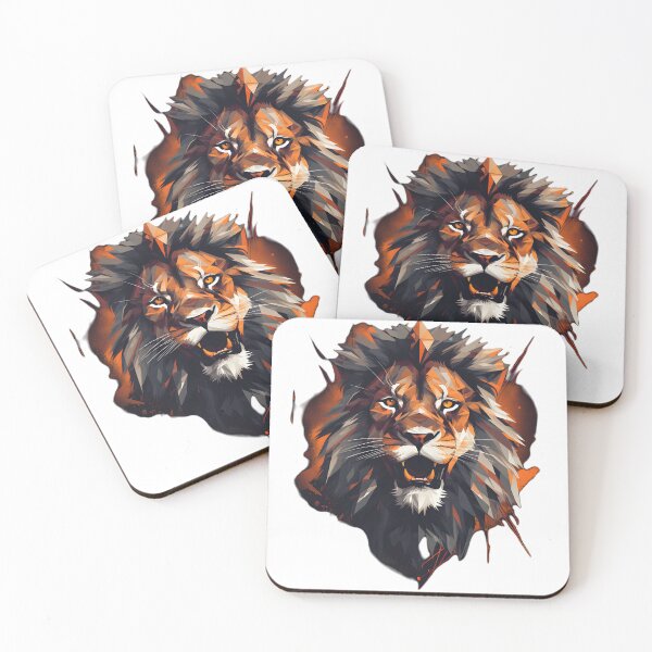 Item preview, lion roar, orange, black, white, spray designed and sold by Mundotakus.