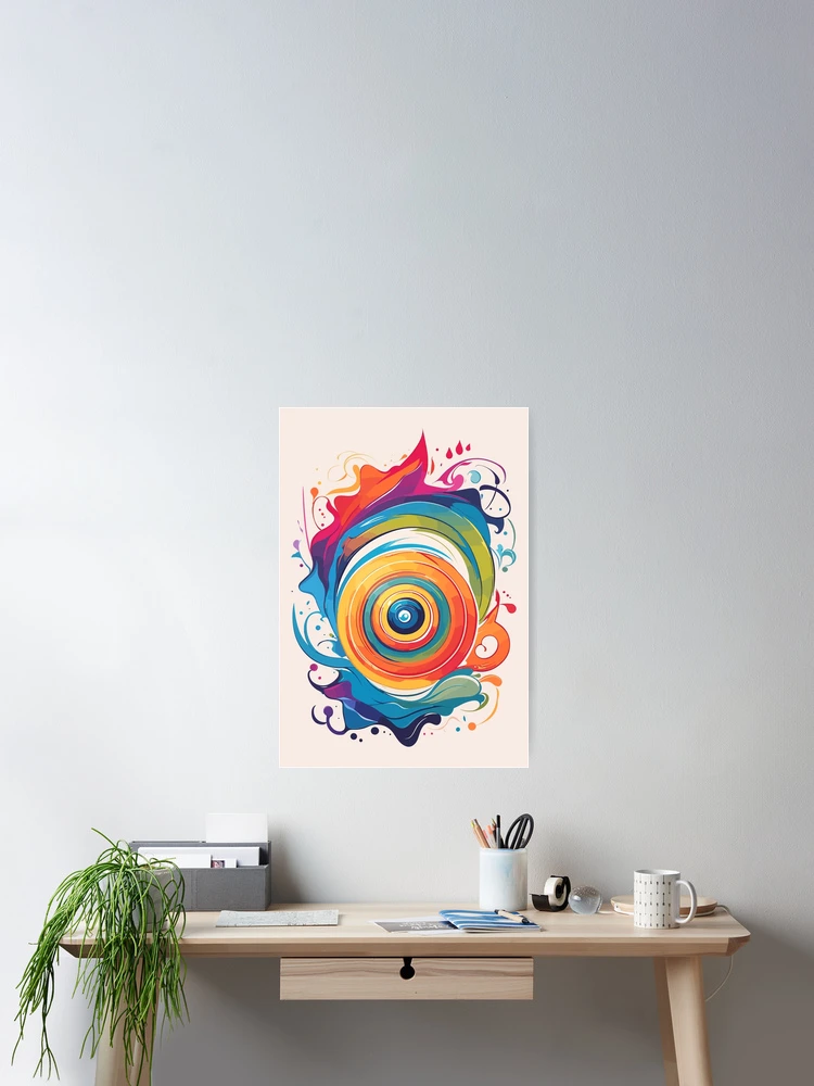 Thumbnail 2 of 3, Poster, Abstract chakra visualization 2 designed and sold by InkElemental.