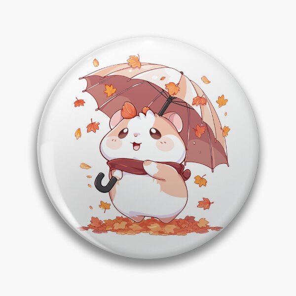 Item preview, Cute Fall Hamster with Umbrella designed and sold by KIBBYKO.