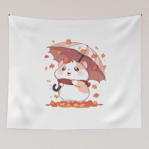 Item preview, Cute Fall Hamster with Umbrella designed and sold by KIBBYKO.