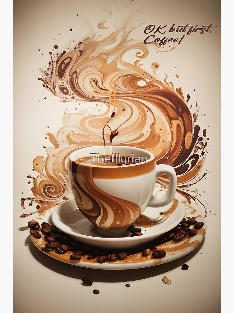 Good Morning Coffee Collage 9x12 Canvas Print / Canvas Art by