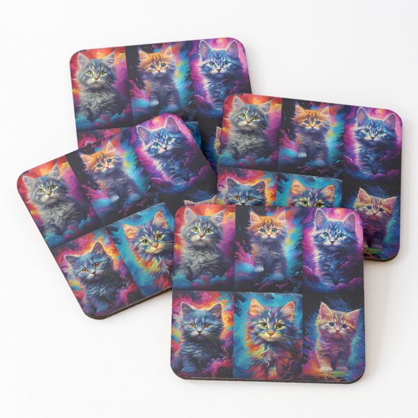 Item preview, Kittens in Colorful Clouds designed and sold by wumples.