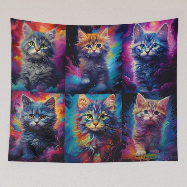 Item preview, Kittens in Colorful Clouds designed and sold by wumples.