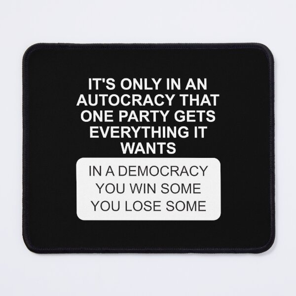 Item preview, Autocracy versus democracy in white designed and sold by Politics-Corner.