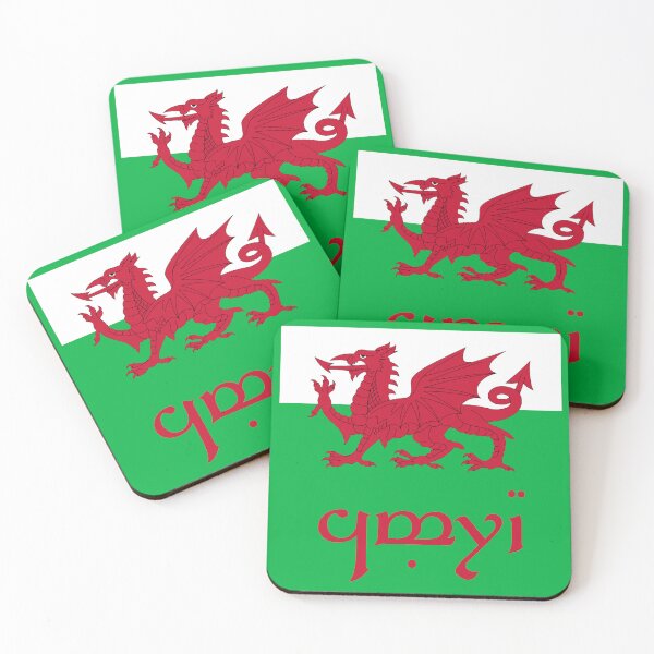 Item preview, Elvish Cymru Flag (Red Text Green Background) designed and sold by DungeonPunkFey.