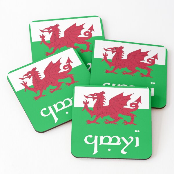 Item preview, Elvish Cymru Flag (White Text Green Background) designed and sold by DungeonPunkFey.