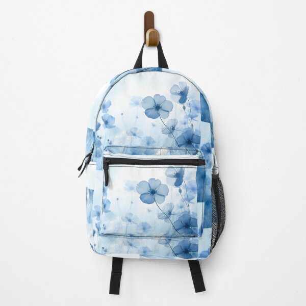 Item preview, Blue poppy flowers in the romantic style of blue cosmos designed and sold by AI-Only Creations.