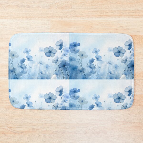 Item preview, Blue poppy flowers in the romantic style of blue cosmos designed and sold by AI-Only Creations.