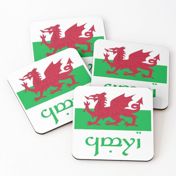Item preview, Elvish Cymru Flag (Green Text White Background) designed and sold by DungeonPunkFey.