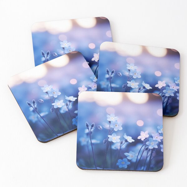 Item preview, Little blue flowers in the sunlight in the style of cute and dreamy designed and sold by AI-Only Creations.