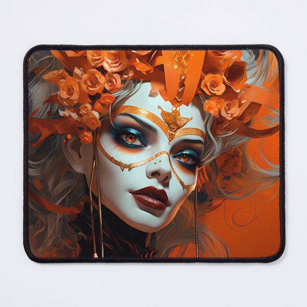 Item preview, Harlequin Lady in Orange #1 designed and sold by ArtByDominique.