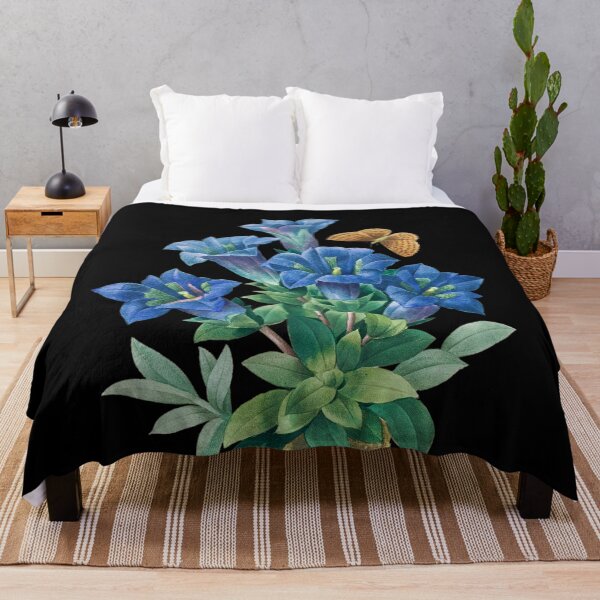 Item preview, Blue Trumpet Gentian by Pierre-Joseph Redouté + Scientific name designed and sold by 29Bumblebee.
