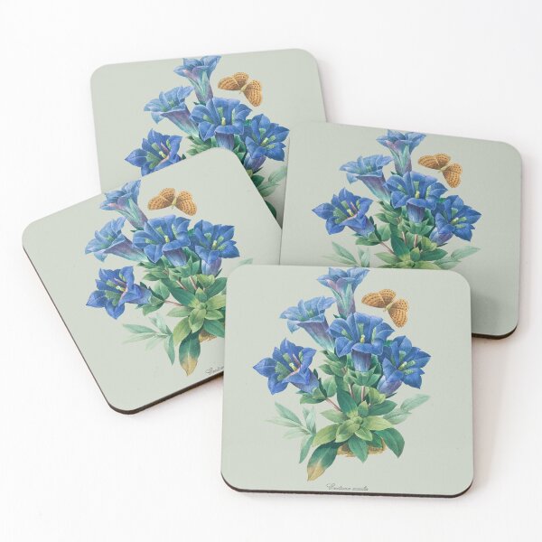 Item preview, Blue Trumpet Gentian by Pierre-Joseph Redouté + Scientific name designed and sold by 29Bumblebee.