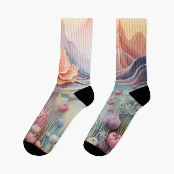 Item preview, Lush Pastel Pinks and Violets Flowers and Mountains designed and sold by PaperScaped.