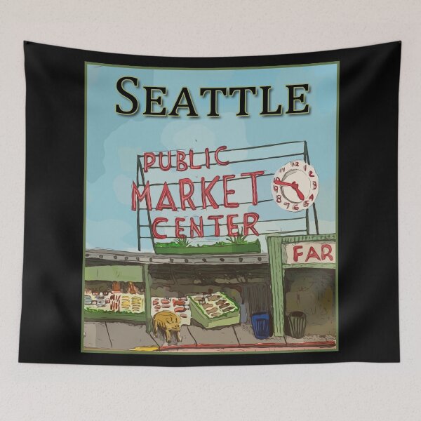 Item preview, Seattle - Pikes Public Market designed and sold by welshdesigns.