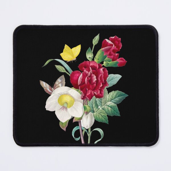 Item preview, Hellebore and Carnation bouquet by Pierre-Joseph Redouté + Scientific name designed and sold by 29Bumblebee.