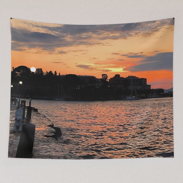 Item preview, sunset at mandariki marina,corfu designed and sold by Hermossa-Art.