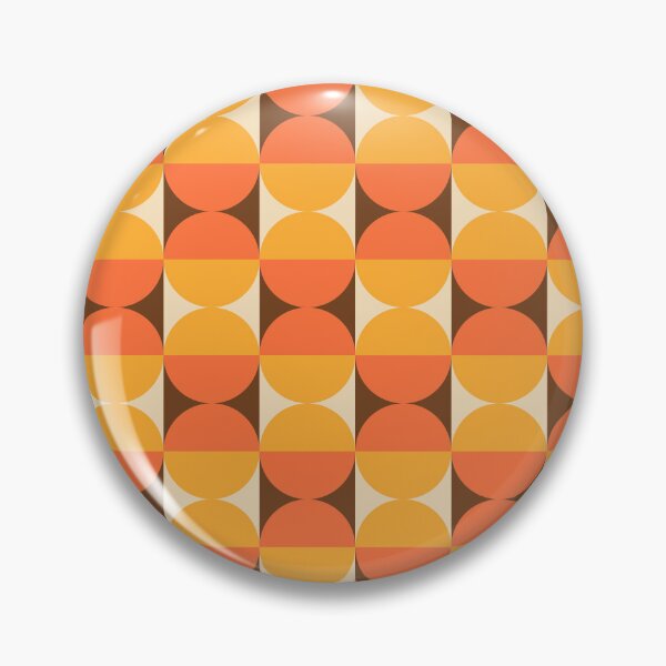 Item preview, Retro Geometric Half Square and Circle Pattern 270 Mid Mod Autumn designed and sold by tonymagnerart.