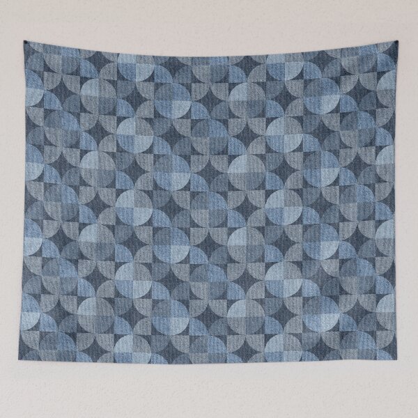 Item preview, Abstract Retro 1960s Seamless Pattern, Blue Jeans Surface designed and sold by teaw-teaw.