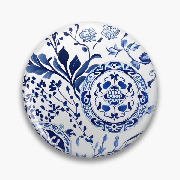 Item preview, Blue and white china plate design designed and sold by SHESELLSTEES.