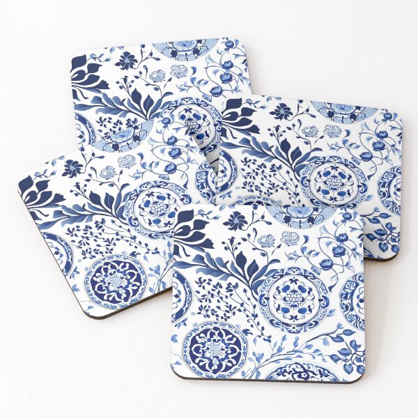 Item preview, Blue and white china plate design designed and sold by SHESELLSTEES.